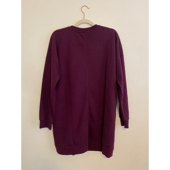 Zenana Outfitters Longline Purple Sweatshirt With Pockets Size S/M - Picture 5 of 6